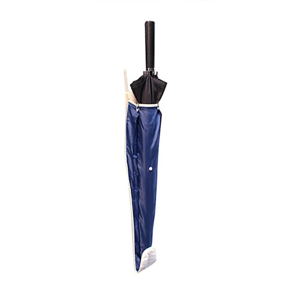 1X Car Hanging Rear Seat Back Beige PVC Foldable Hanging Umbrella Sleeve Holder Foldable Organizer Storage Bag Durable