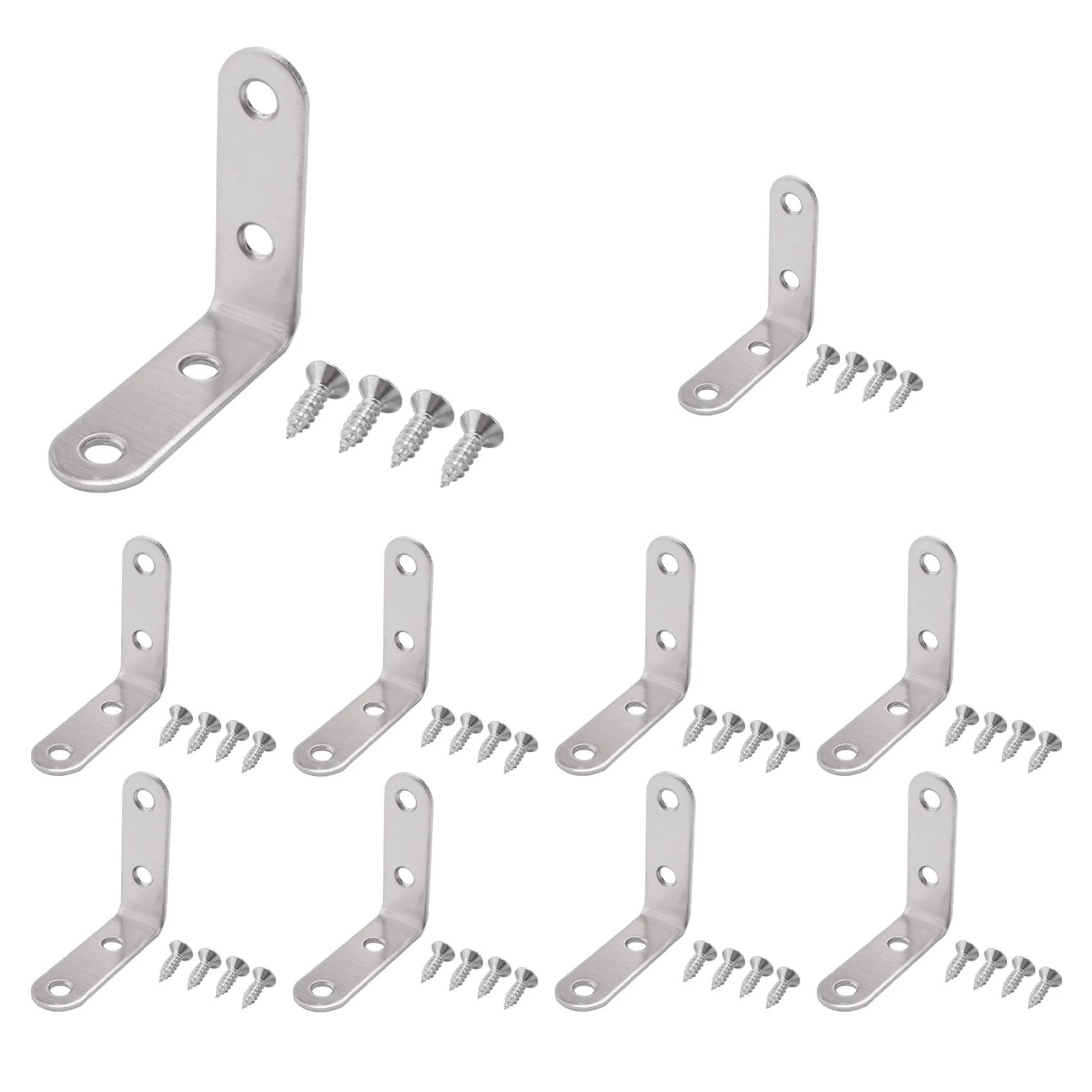 

10Pcs 50X50MM with Screws Heavy-Duty "L"-Shaped Decorative Joint Corner Bracket Shelf Rack Wall Mount Bracket