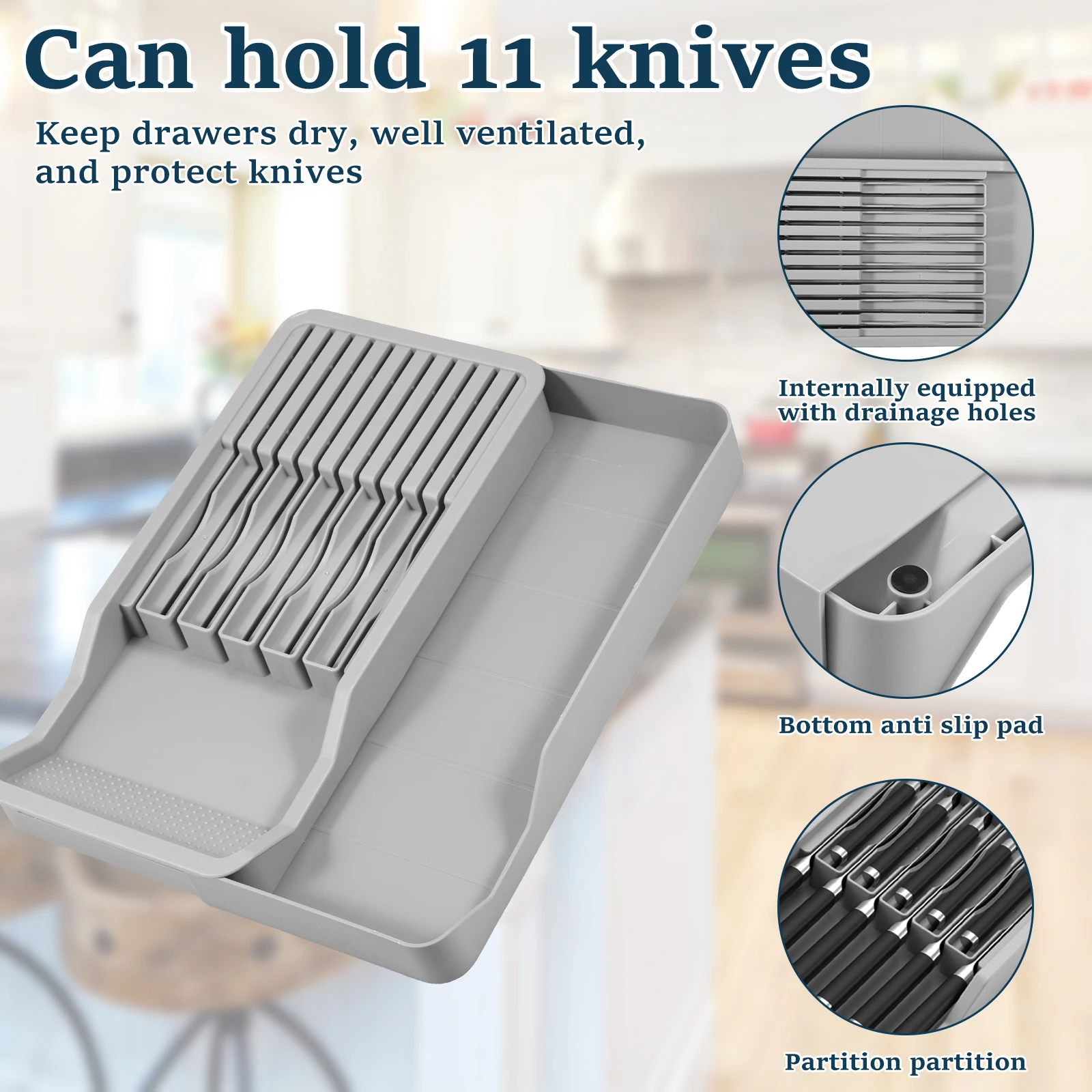Silverware Drawer Organizer Kitchen Utensil Tray