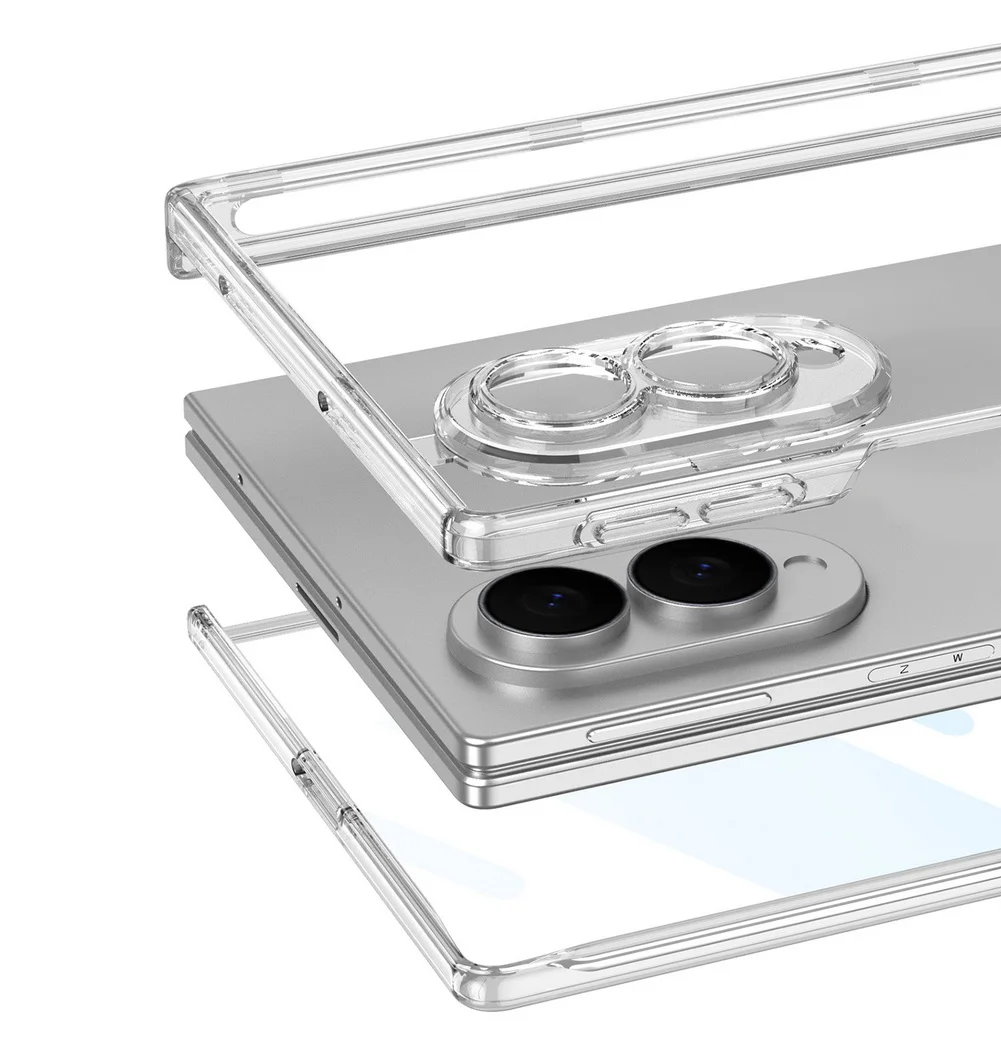 Ultra Protective Transparent Full-Coverage Phone Case with Magnetic Rebound Hinge