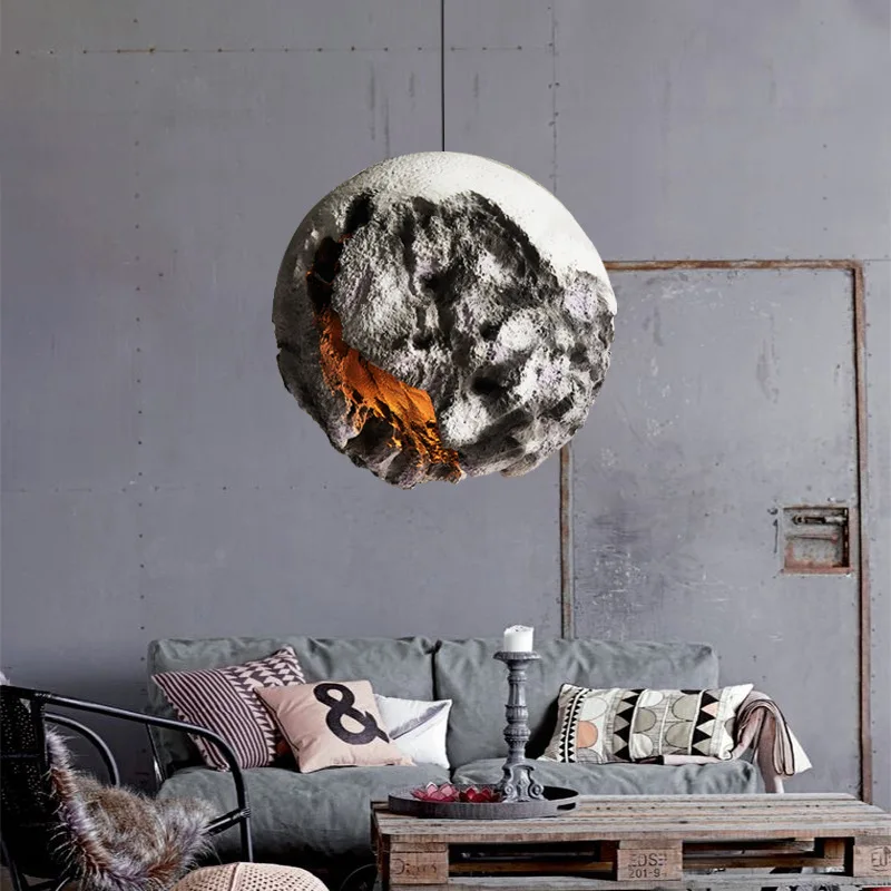 

2024 Moon Chandelier Modern Creative Hanging Lamp Living Room Bedside Pendant Light for Home Decoration Lusters Bar Counter Shop