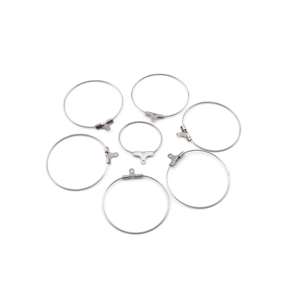 

10pcs/lot stainless steel hanger round earrings 20-40mm DIY handmade jewelry accessories