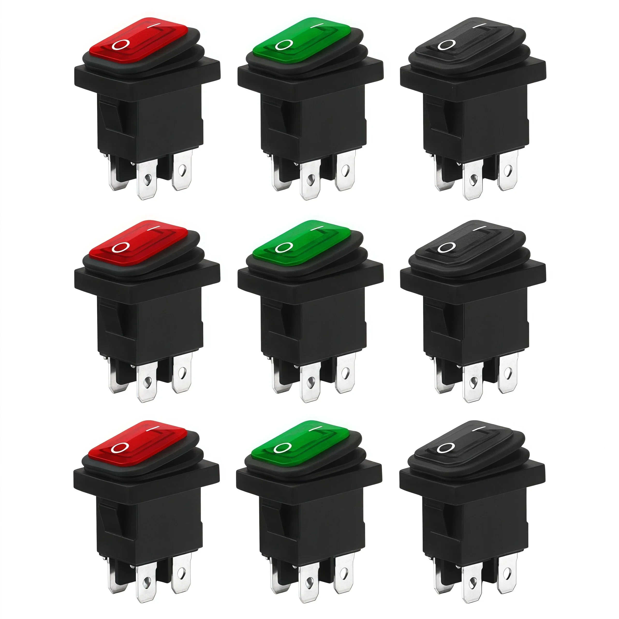 KCD1 4-Pin Rectangular Rocker Waterproof Rocker Switch High Current 6A ...