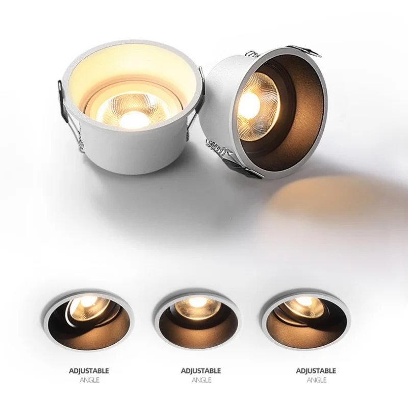 Anti Glare LED Downlight Adjustable 7W12W15W20W24W AC90-260V Dimmable CRI 97 COB Ceiling Lamp Spot Lights For Home led downlight,recessed ceiling spotlight,ceiling lamps
