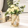 Luxury Metal Flower Vase, European Style, Glass Plant Pot, Wedding, Christmas, Living Room Dining Table Home Decoration Artwork 2