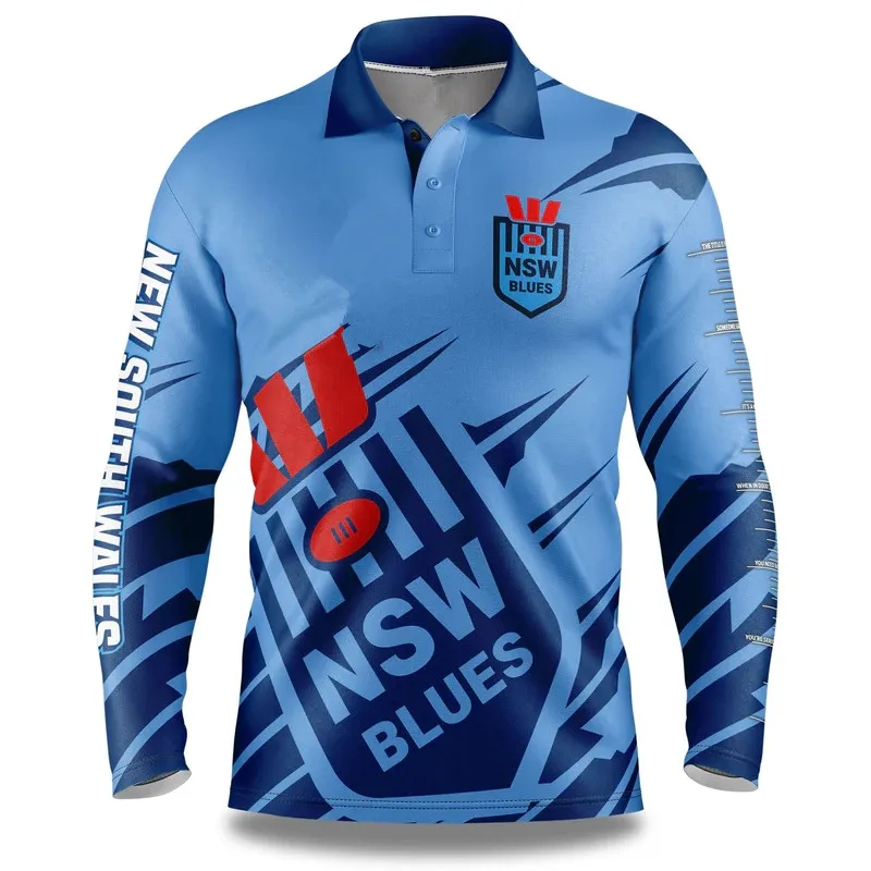 

2024 NEW SOUTH WALES BLUES ADULT FISHFINDER FISHING SHIRT RUGBY JERSEY 2024/25 NSW Blue "Fish Finder" Fishing Shirt size S-5XL