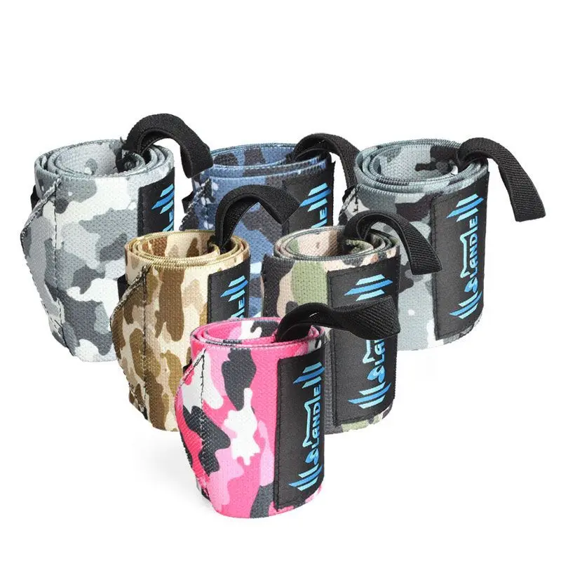 

1Pair Camouflage Weightlifting Wrist Wraps Support Brace for Powerlifting Strength Cross Training Bodybuilding Gym Workout