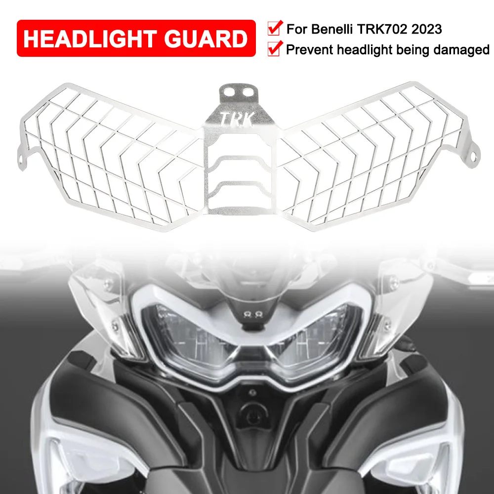 

Motorcycle Headlight Grille Protector Cover For Benelli TRK702 TRK 702 2023 Head Light Grill Guard Shield Headlamp Protection