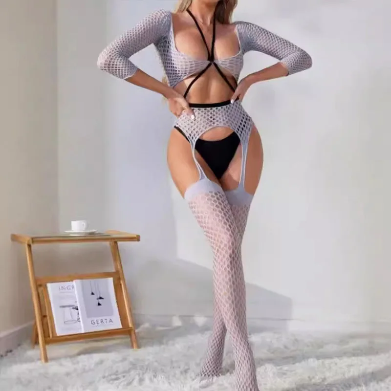 Women Underwear, Sexy Lingerie | Open Crotch Fishnet Bodystockings Woman Lingerie Erotic Bodysuit Lace Underwear Porn Pajamas Sexy Garter Costume Sex Set