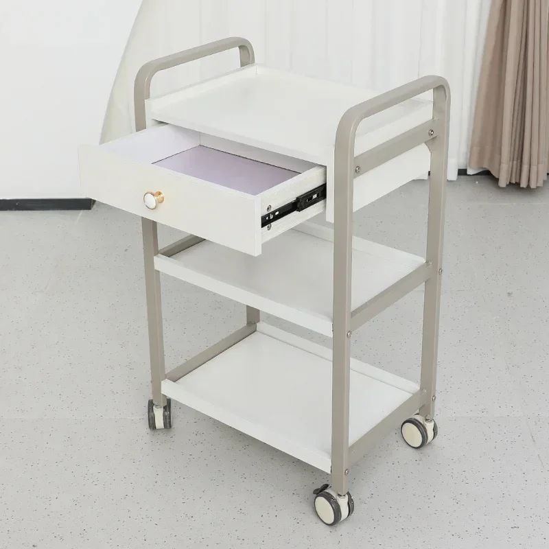 Beauty Salon Trolley salon rolling cart Cosmetic Hairdressing Auxiliary Cart Aesthetics Serving Carrello Estetista Multi-purpose Wheels Furniture