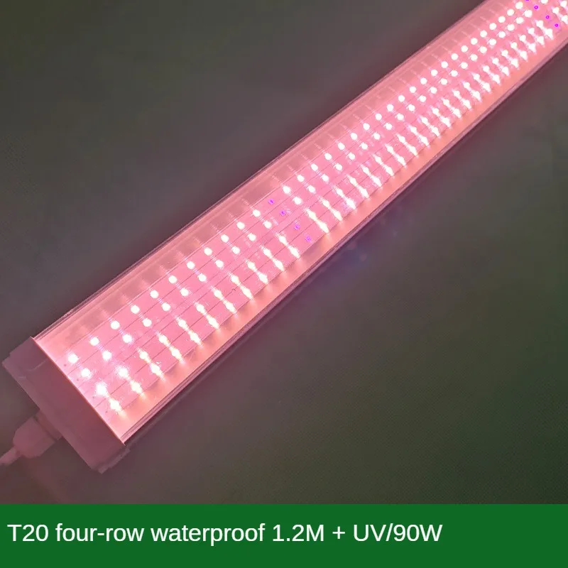 Lámpara LED de espectro completo T20 para el crecimiento de plantas, resistente al agua, cuatro filas, color suculento, relleno de plántulas de flores UV, terapia de luz en tubo