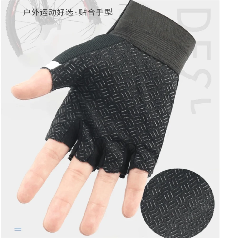 1 Pair Kids Half Finger Gloves Sports Gloves Non-Slip Gel Adjustable Fingerless for Children Cycling Riding Biking