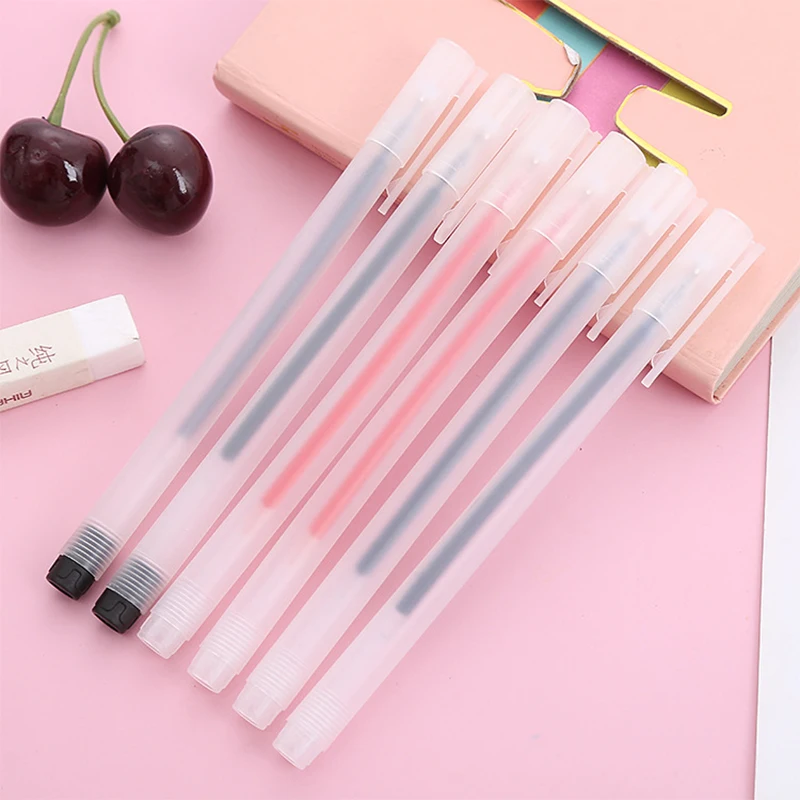 3 Pcs Transparent frosted Gel Pen Black/Red/Blue 0.5mm Ink