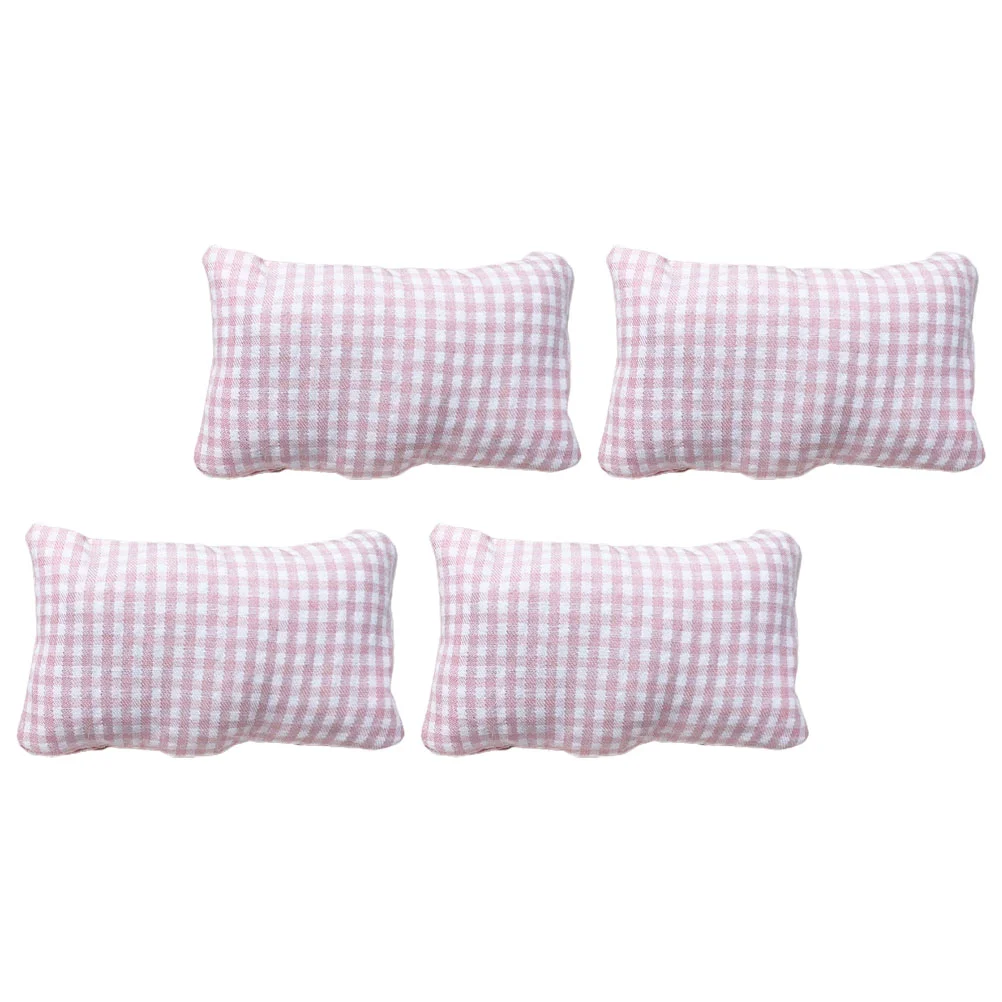 

4 Pcs Small Sofa Dollhouse Mini Pillow Model Scene Cushion Accessories 4pcs Individual Pillows for Couch Pp Cotton