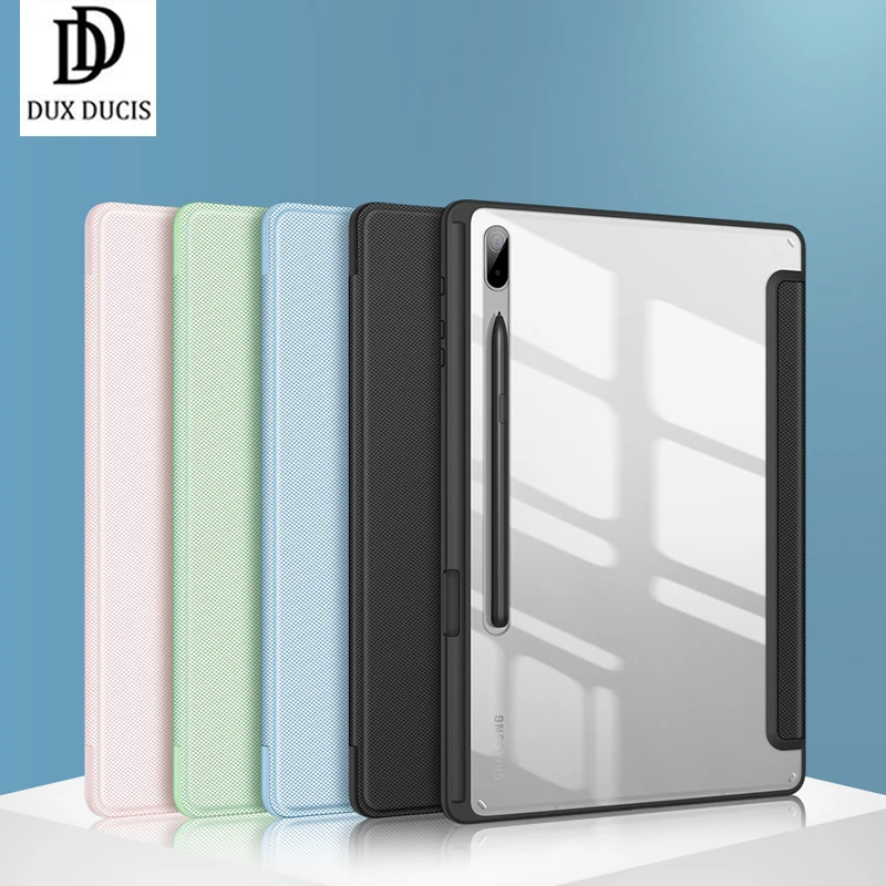 

For Samsung Galaxy Tab S6 Lite S7 FE Case Trifold Stand PU Leather Smart Flip Cover with Pencil Holder For Tab S8 Plus Dux Ducis