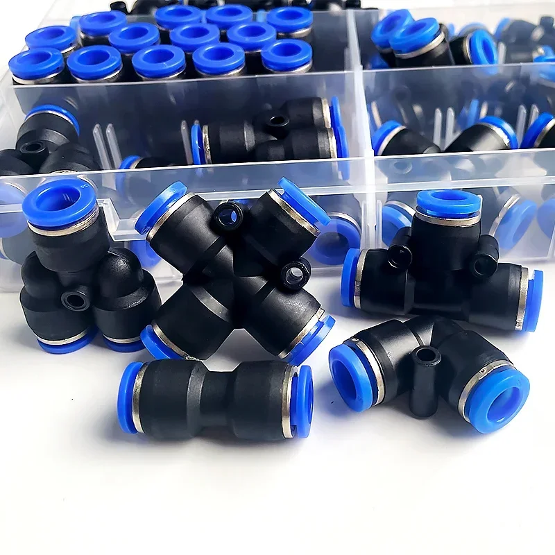 41 PCs Boxed 8mm Air Hose Connector PU-8/PE-8/PZA-8/PY-8/PV-8/PG-8/PK-8 Pneumatic Quick Connectors Kit for 8mm Hose Pipe Tube