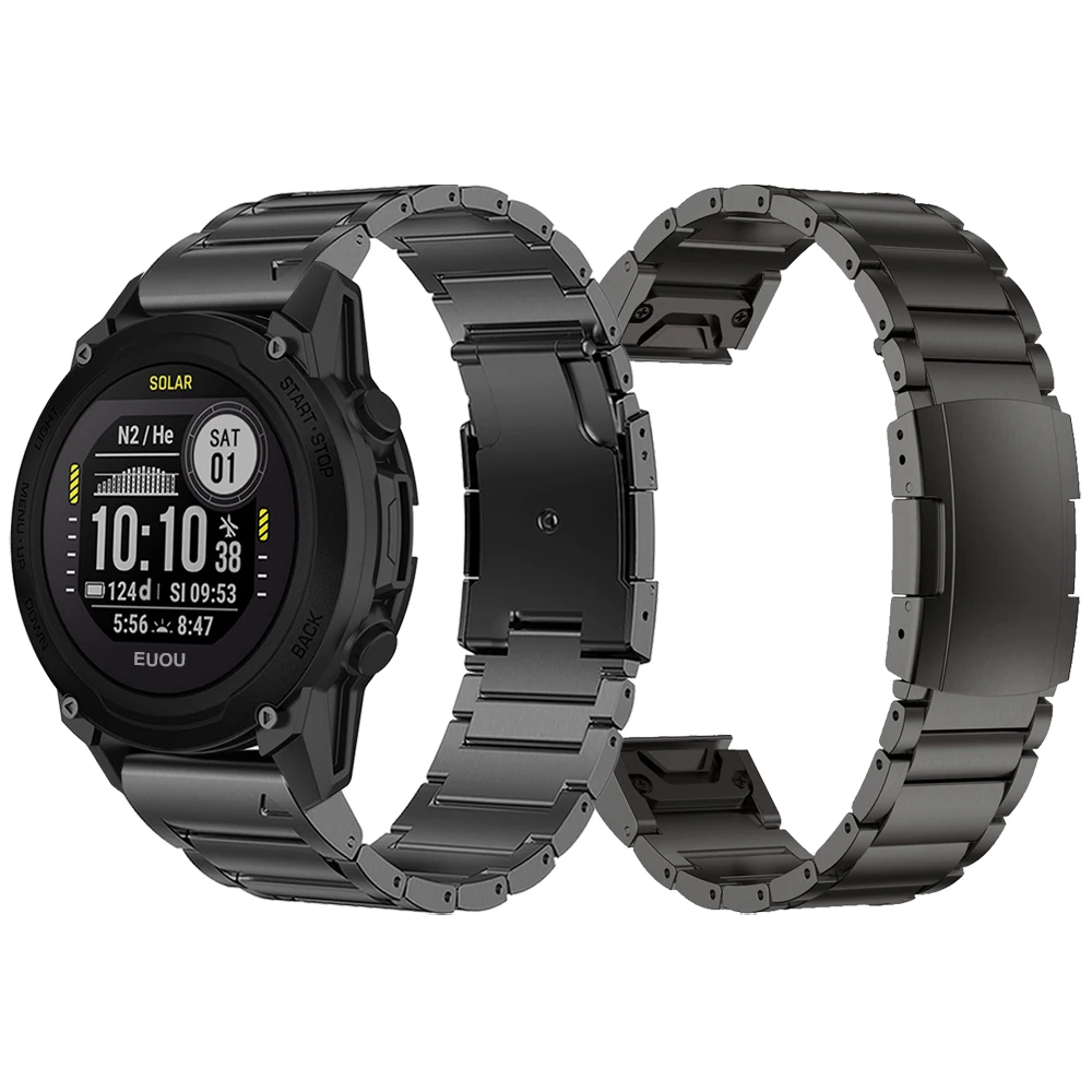 Cinturino In Metallo Di Titanio A Sgancio Rapido Per Garmin Discesa G1 Solare/D2 Mach 1/Epix 2/Forerunner 945 935/Marq Orologio Cinturino
