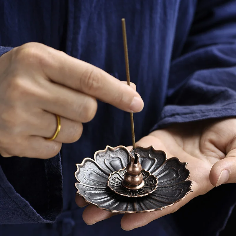 1Pcs Porous Lotus Zen Line Incense Insertion 2-In-1 Incense Holder Sandalwood Burner Lncense Plate Tray Retro Home Decorations - Image 2