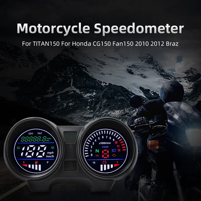 走行距離計 デジタルタコメーター オートバイ タイタン 150用 ブラジル用 CG150 Fan150 2010 2012用 オート オートバイの  走行距離計トリップメーター ブラジル向け タイタン 150 CG150 ファン150 2010 2012 オートバイ R 走行距離計 デジタルタコメーター  オートバイ ... オートバイの走行距離計 タイタン 150 Cg150用オートバイ、ファン150用2010 2012 2022デジタルスピードメーター