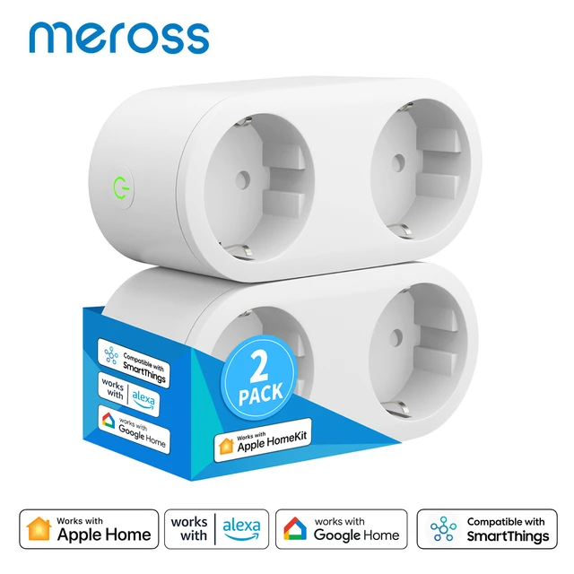 Meross HomeKit 2 In 1 WiFi Dual Smart Plug Outlet US Smart Socket