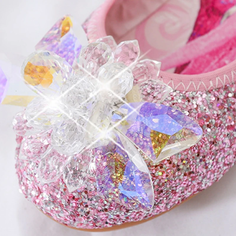 Disney Princess buty z kryształkami nowe dziewczyny pojedyncze buty mrożone Aisha Sophia cyrkonie buty na imprezę