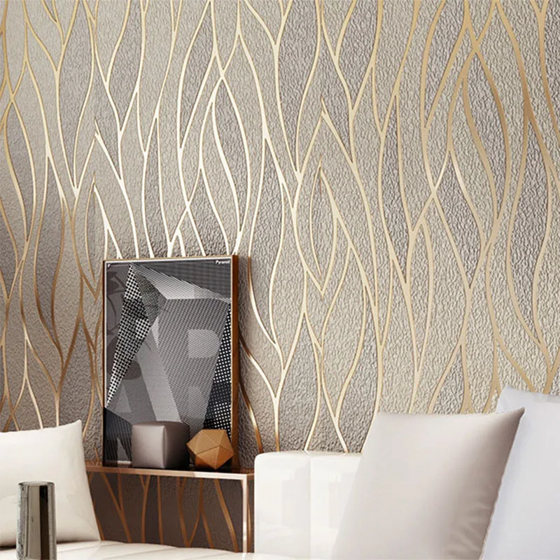 Papel Pintado Mwpqbd 3D Terciopelo - Azul Geometría Nórdica | No Tejido No Adhesivo