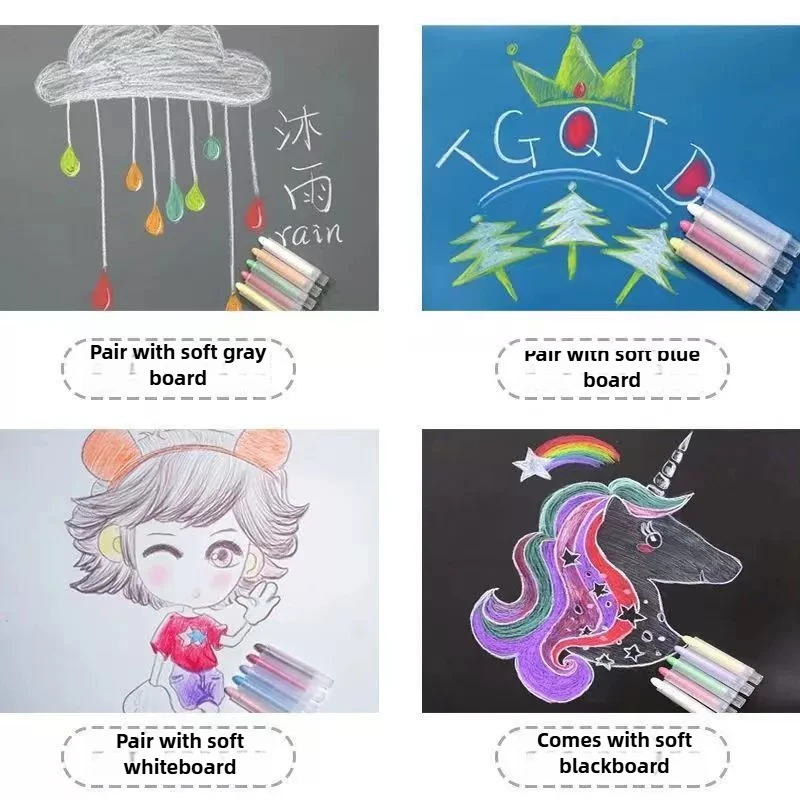 48/6 PCS 먼지없는 고체 무독성 물 다채로운 분필 마커 화이트 보드 칠판 드로잉 펜 학교 용품 편지지