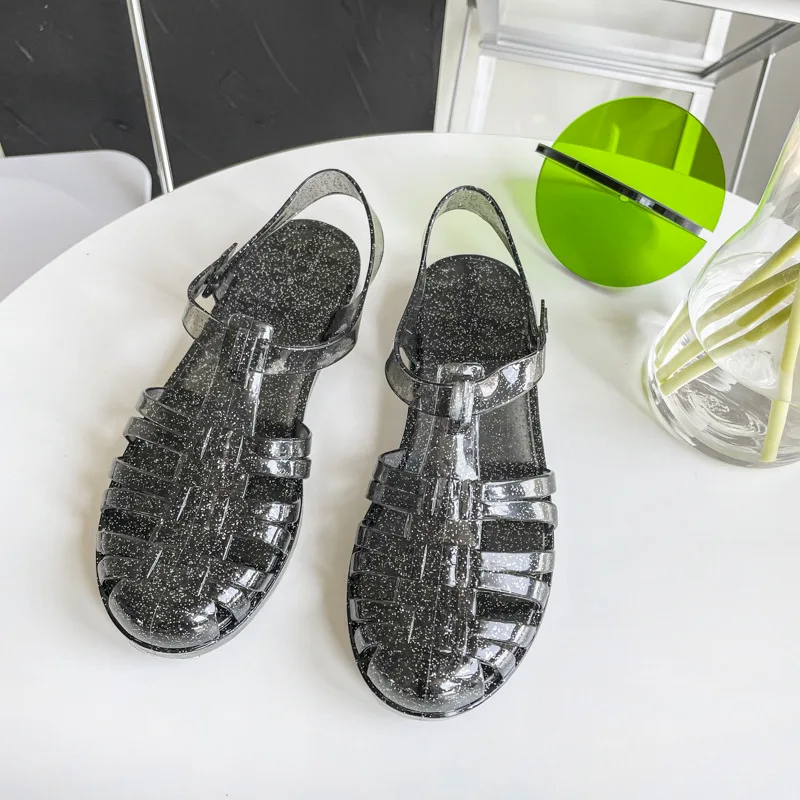 【COLOR iN ID】Glady Jelly Shoes TMOYZQ Little Girls' Jelly Shoes, Closed Toe Glitter Sandals