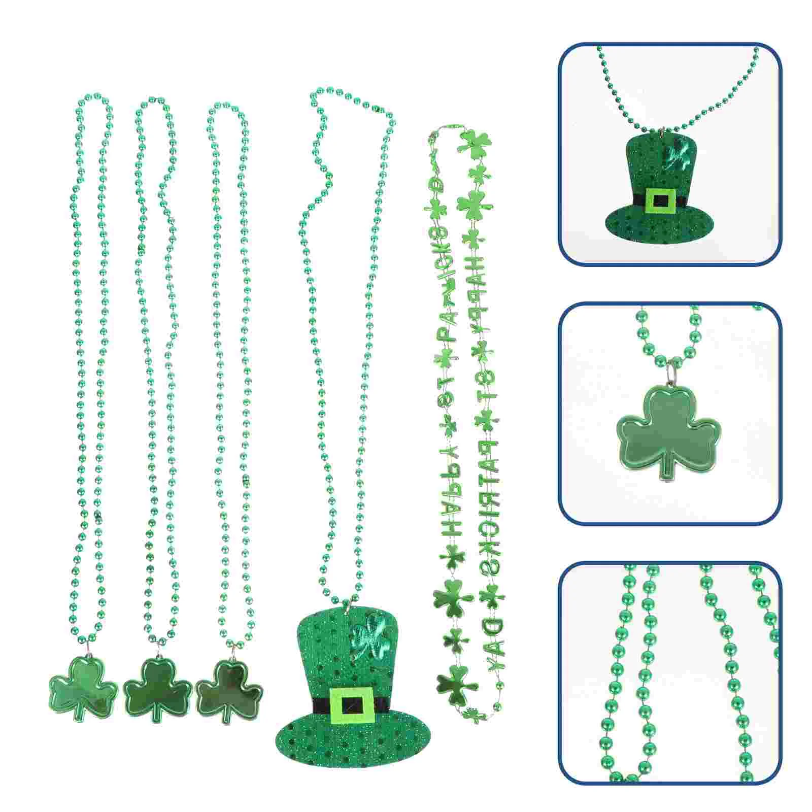 3 Pcs Necklace Patricks Day Bead Beads Necklaces Plastic Irish Party Accessories Child Girls
