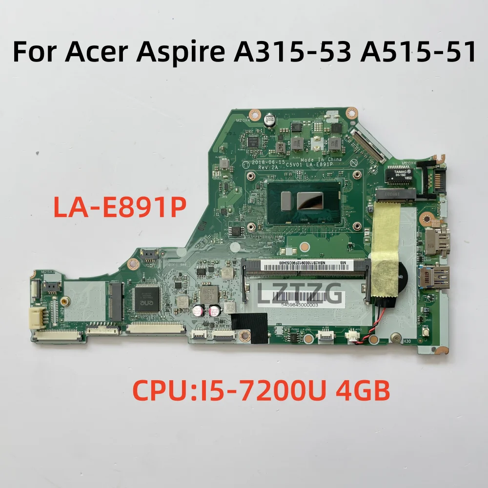 LA-E891P For Acer Aspire A315-53 A515-51 Motherboard CPU I3/I5 RAM
