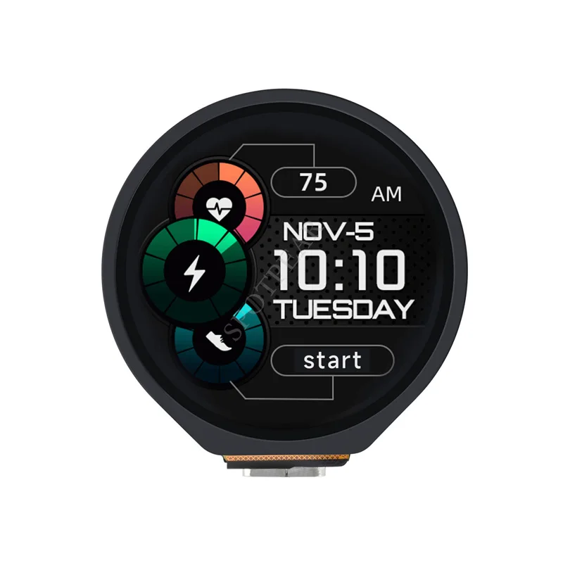    LCD 1.28 ġ  ÷ ȭ º RP2040 Ĩ/ӵ/̷  , LCD ȭ  