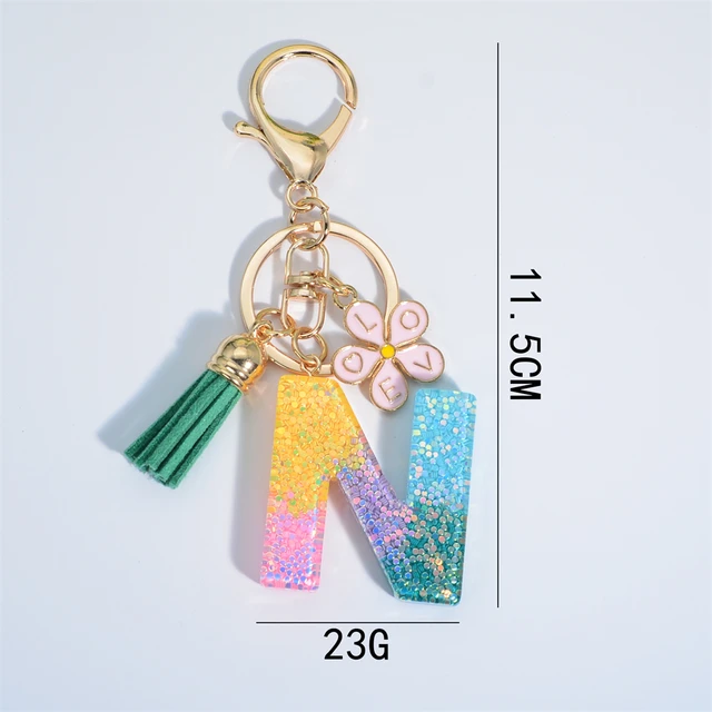 A to Z Name Initial Letter Keychain Auto Alphabet Keyring Souvenir Novelty  Gifts