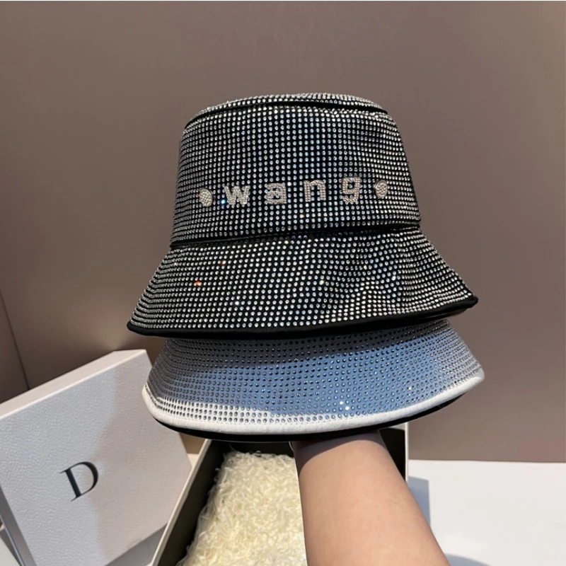 2023 New Full Diamond Letter Luxury Bucket Hat Women Designer Party Sun