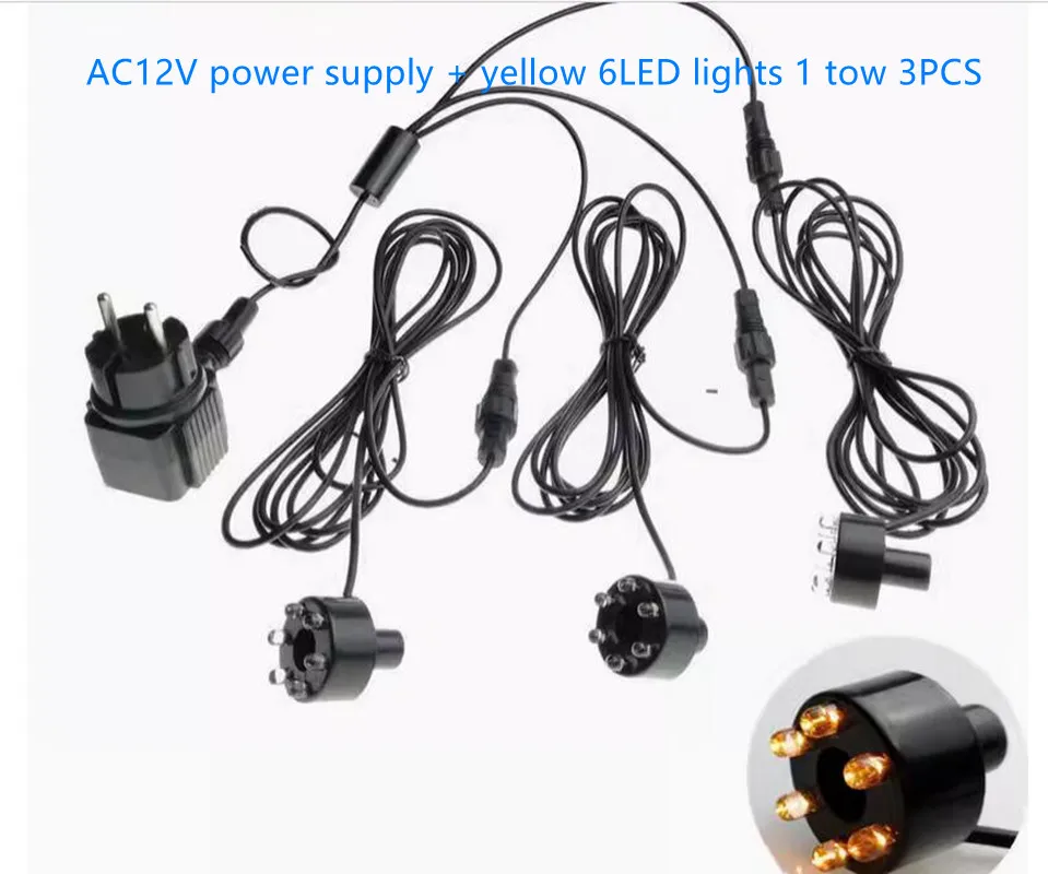 Description Picture 6 of itemUnderwater 3 in1 6-LED Light Ring For Fountain Fish Pond Water Garden AC12V adapter rockeries Decorative