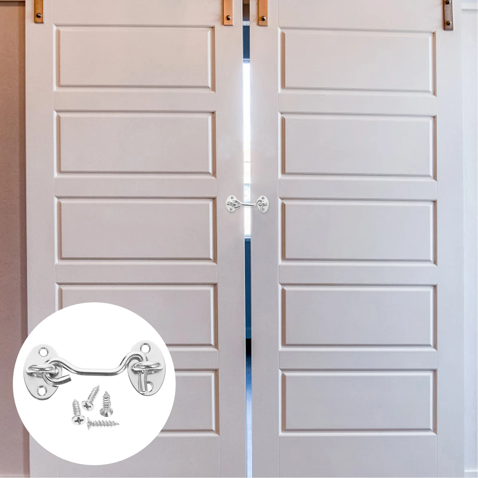 

5pcs Cabin Latches Hook and Eye Latches Window Gate Door Hooks Door Lock Hardwares