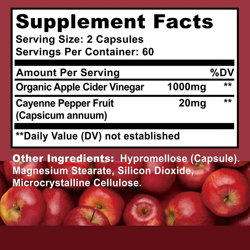 Apple Cider Vinegar Supplement Detoxification Weight Management