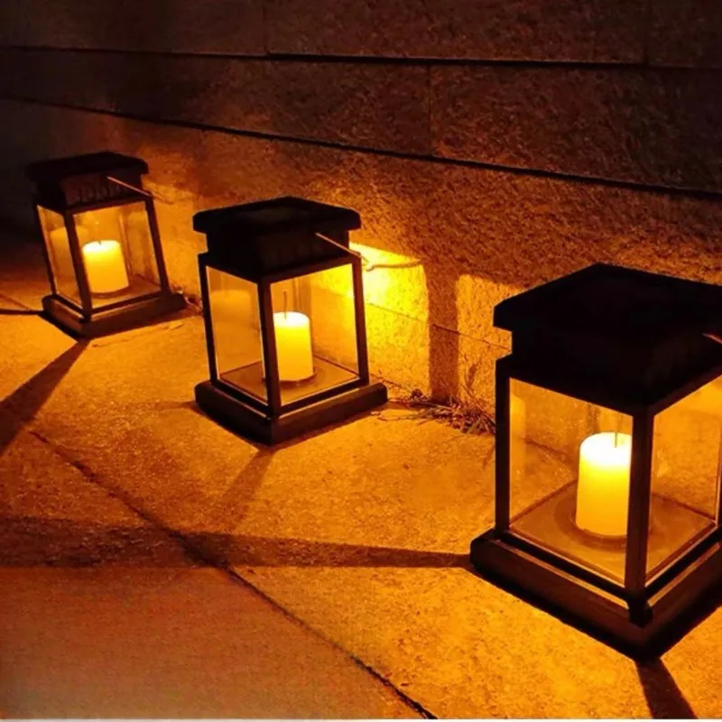 Description Picture 2 of item4PCS Solar Candle Lantern Outdoor LED Solar IP65 Waterproof Hanging Lantern Light Auto ON/OFF Solar Landscape Light for Yard