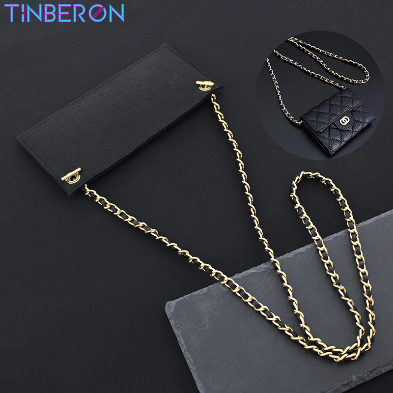 TINBERON Purse T Hook Chain Strap Felt Bag Inner Wallet Chain Insert Bags Accessories Handbag Strap Crossbody Shoulder  Straps 1pc deepeel 30 60cm colorful pu leather bag straps purse handbag handles gold chain buckle weave sling diy handmade accessories