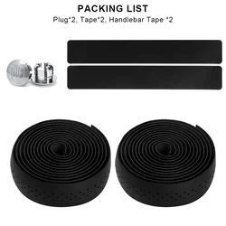 Breathable PU Leather Perforated Bicycle Handlebar Tape Wrap Straps (Black)
