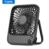 TOPK Rechargeable Portable Fan Electric Mini fan for Camping,2000mah Battery USB Desk Fan Small Silent Table Fans for Room Home 1