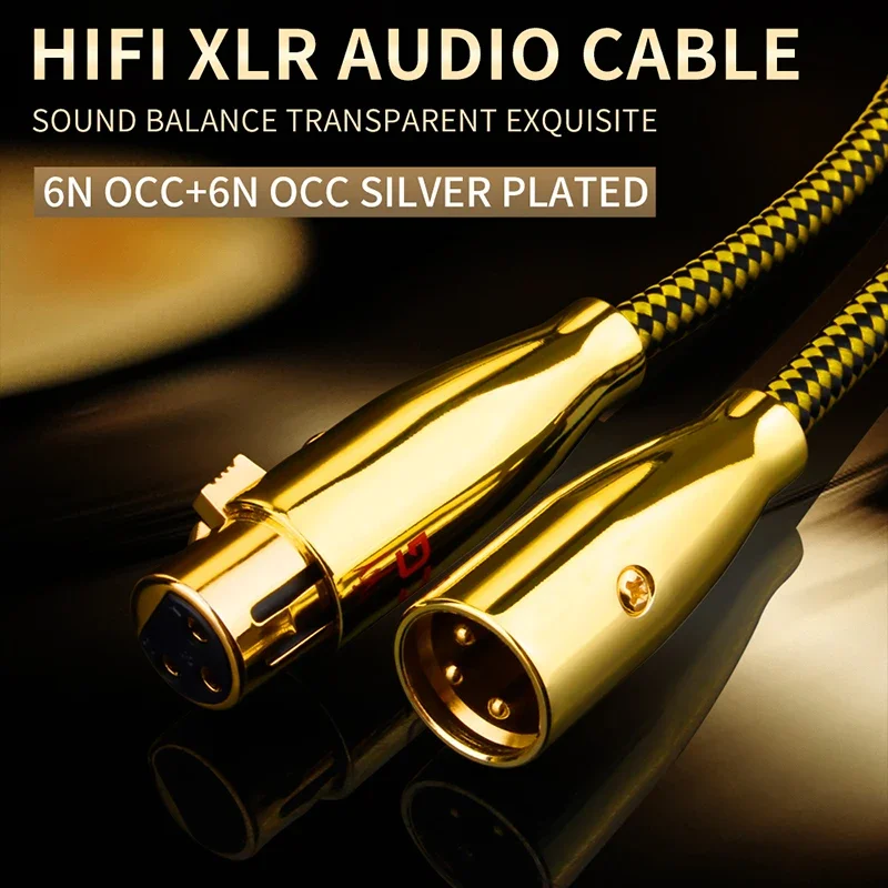 

YYAUDIO Hifi XLR Cable High Purity OCC OFC Pure Copper XLR Male to Female Audio Cable for Microphone Mixer