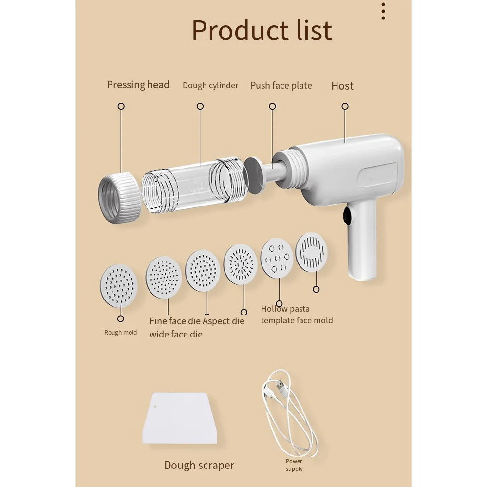 6 in 1 Handheld Electric Noodle Maker Portable Wireless Ramen Pasta Making Machine with Cutter Automatic Dough Press USB 라면기계