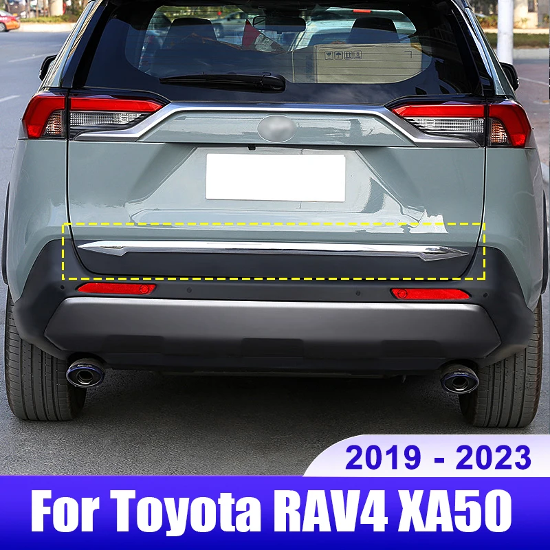 

For Toyota RAV4 2019 2020 2021 2022 2023 RAV 4 XA50 Hybrid Car Rear Trunk Tail Gate Door Decoration Strip Cover Accessories