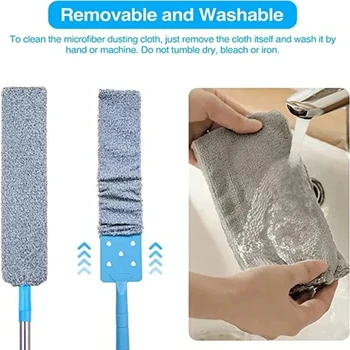 Telescopic Long Handle Broom For Home Blinds Dust Microfiber Brushes To Install Easy To Use Household Cleaning Tools 6