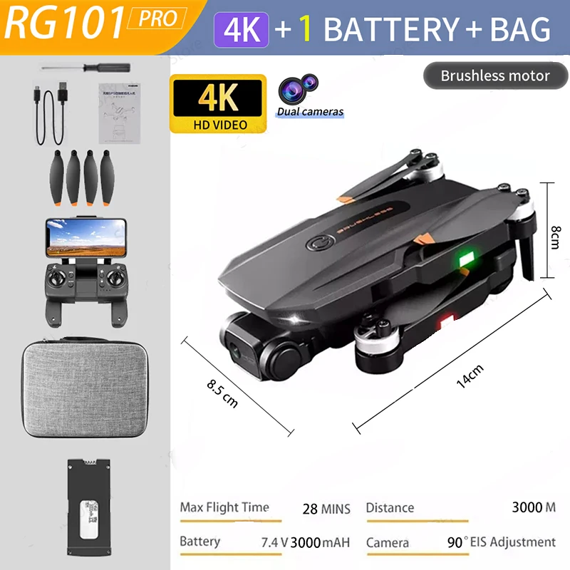 2022 NEW RG101 MAX GPS Drone 6K Professional Dual HD Camera FPV 800m Aerial Photography Brushless Motor Foldable Quadcopter Toys color changing nee dohs Squeeze Toys