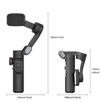 AOCHUAN 3-Axis Handheld Gimbal Stabilizer for Smartphone with Fill Light for iPhone Android Face Tracking Tiktok Vlog Smart XE 6