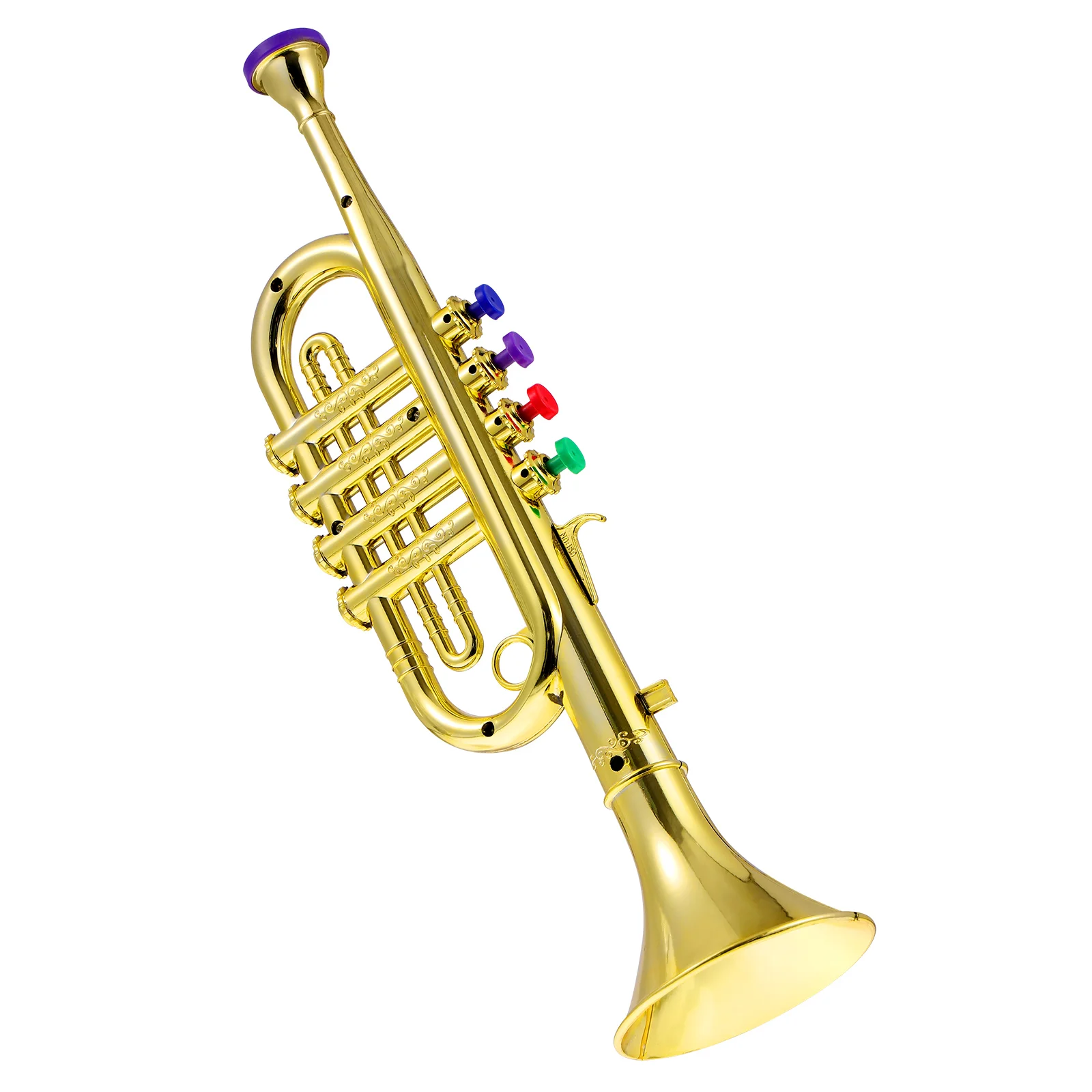 Milisten Novelty Plastic Trumpet Small Size Trumpet Instrument Musical Toy Cool Birthday Party Favor For kids Children's