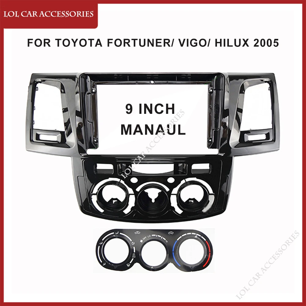 Toyota Fortuner Hilux Vigo 2009-2015 2005 용 9 인치 자동차 라디오 근막 안드로이드 MP5 플레이어 케이스 프레임 헤드 유닛 스테레오 커버