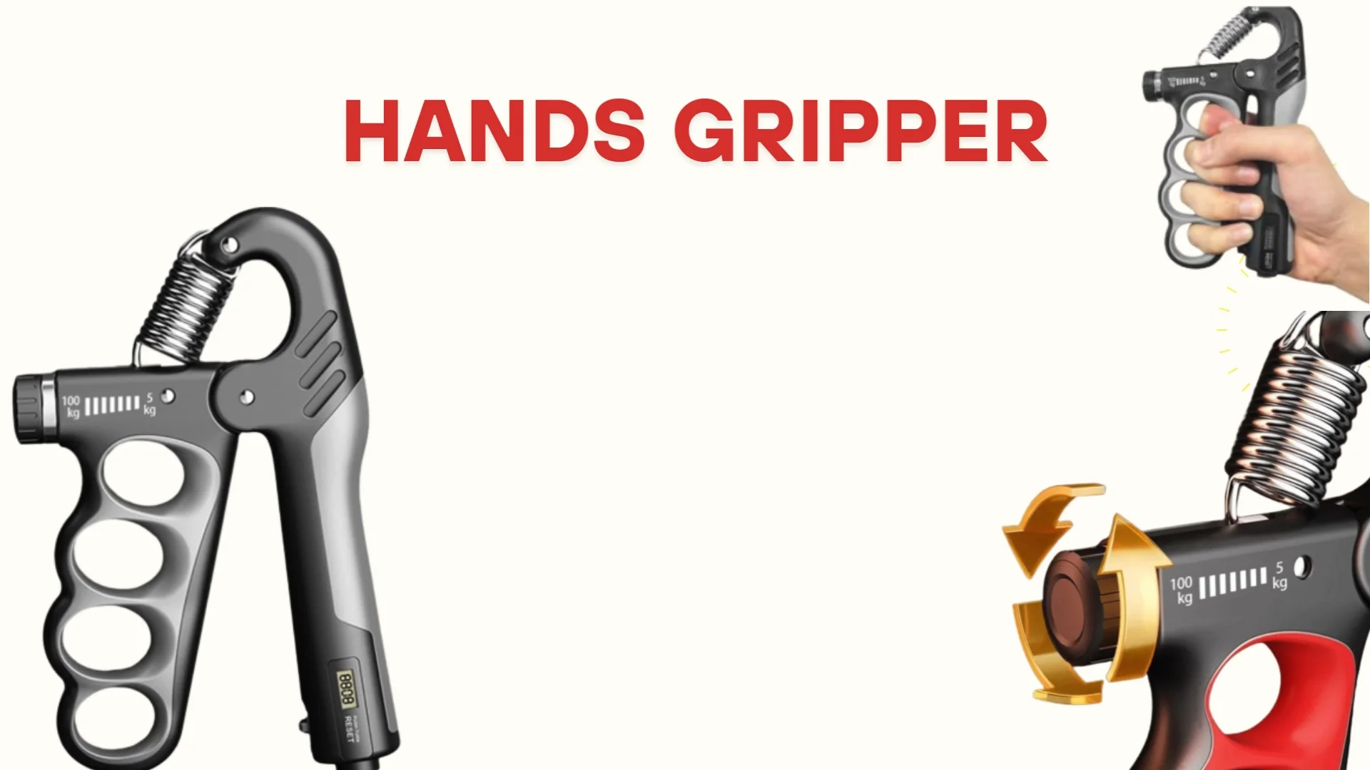 (5-100kg)Adjustable Professional Electronic Counting Grip Strength Tool Trainer Double Bold Hand Gripper Strong Resistance Stress Relief Hands Gripper