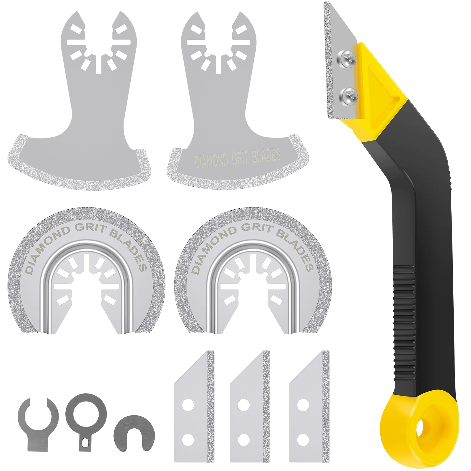 

Oscillating Tool Blades and Tile Grout Saw Set Multifunctional Grout Mortar Removal Saw Blades Precise Grout Hand Saw with 3